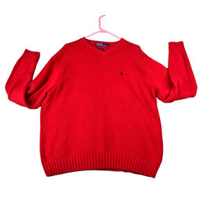 Polo by Ralph Lauren Sweater Mens XL Red Pullover Knit Long Sleeve